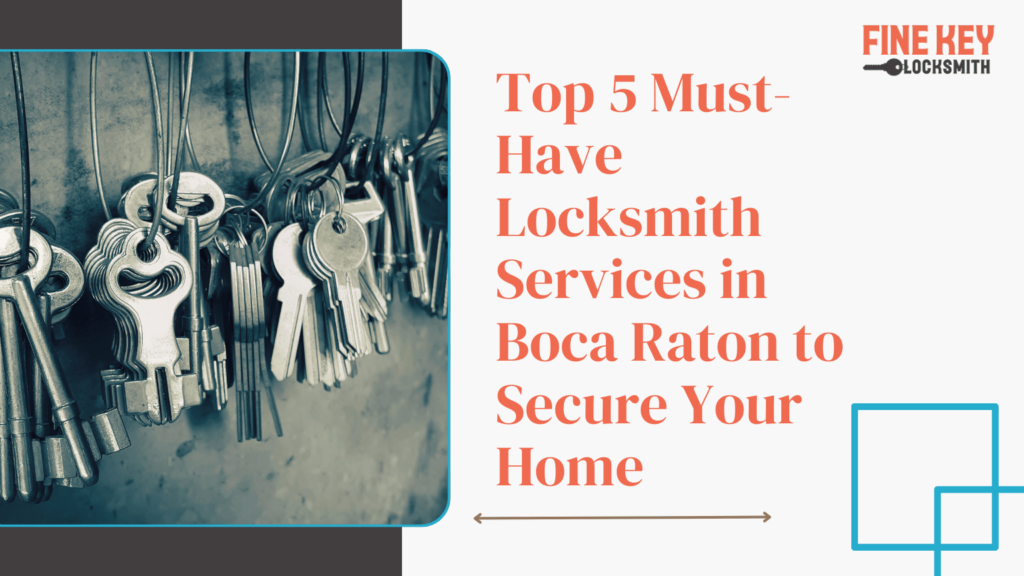 Professional locksmith installing high-security lock on a Boca Raton home door